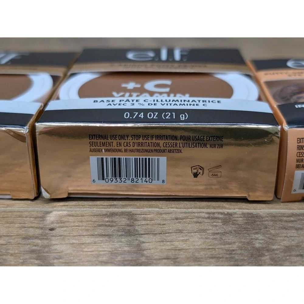 e.l.f C-Bright Putty Primer Vitamin C Sheer x2 Eye Brightener Medium Tan Lot 3‎